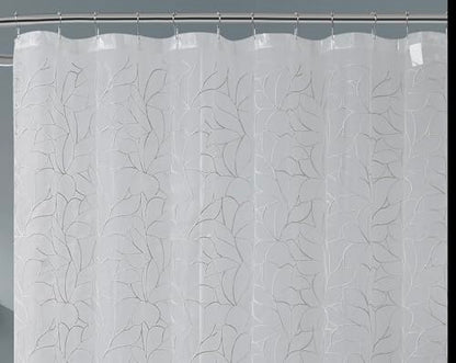 Warm Home Designs 72x72 Shower Curtain with Grey Embroidery. OLS Silver 72 - color: Silver