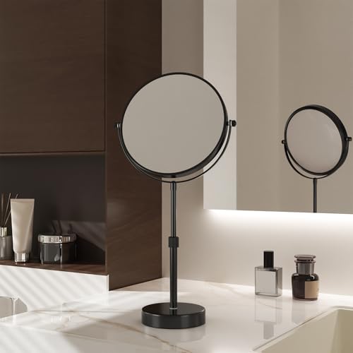 Nicesail Adjustable Tabletop Makeup Mirror Magnified Vanity Matte Black 10X - color: Matte Black-10x