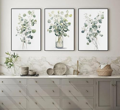 HOMTAI 3Pcs Botanical Canvas Wall Art 12x16Inch Unframed - color: Poster, size: 16L" x 12W"