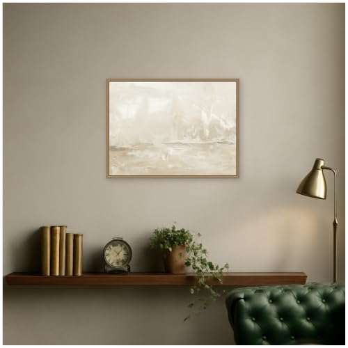 Kate and Laurel Framed Canvas Wall Art Print Dawning Warm Abstract Landscape by Naomi Hink NLS Design, 24 x 18 Sylvie Dark Gold Frame, Modern Contemporary, Abstract Art for Wall Decor