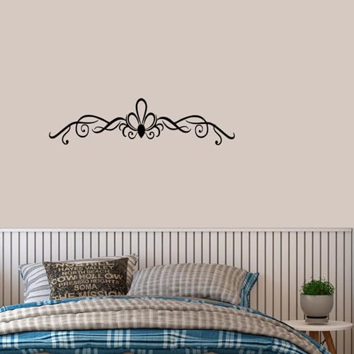 DUOOLN Large Metal Scroll Wall Decor Art, Long Iron Hanging Decoration Sign - color: Minimalist Scroll-Black