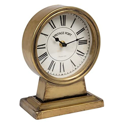 Creative Co-Op Decorative Metal Mantel Clock, Gold Finish - color: Gold Finish