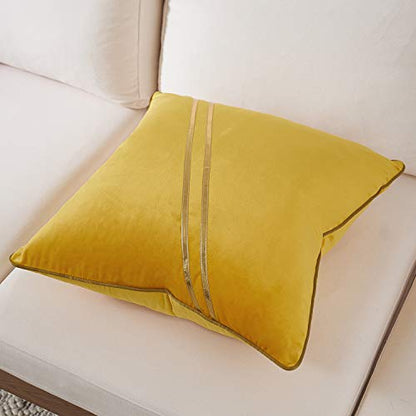 Avigers Throw Pillow Cover 18 x 18 Inch, Yellow, Velvet, Hidden Zipper - color: Yellow, size: 18" x 18" (Pack of 1)