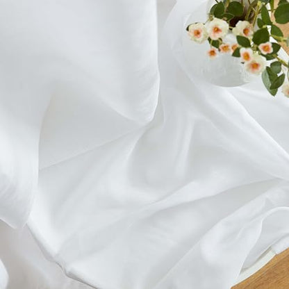 HLC.ME Semi Sheer Grommet Window Curtains, 2 Panels, 54x84 Inch, White - color: White, size: 54"W x 84"L (Pack of 2)