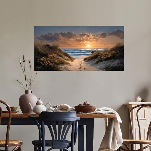 Ouzzlie Landscape Wall Art Brown Art for Living Room - color: Brown, size: 59"L x 29"W