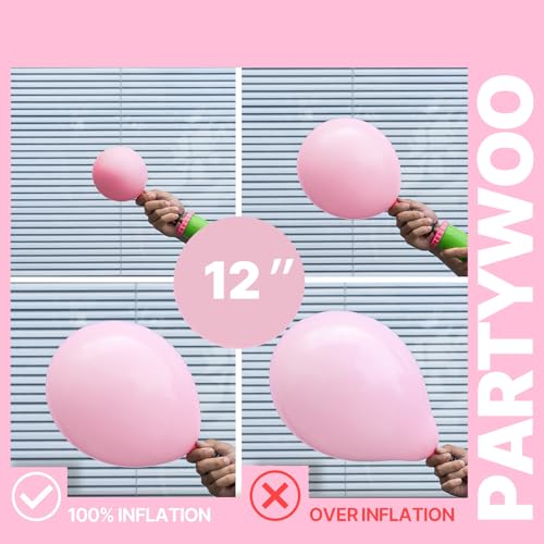 PartyWoo Pink and Gold Balloons 66pcs 12 Inch Gold Pearl Hot Pink Balloons - color: Pink-3315