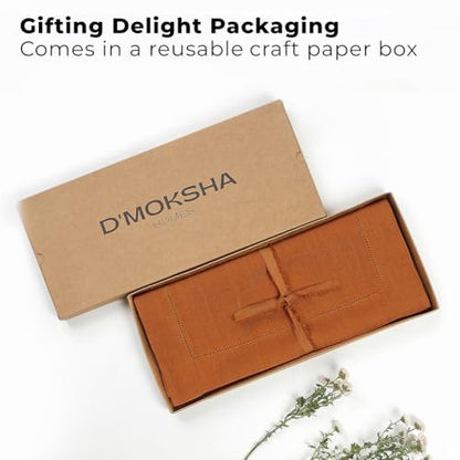 Signature Linen™ by D'Moksha, 100% Pure Linen Rust Table Runner 14 x 72 in - color: Rust, size: 14 X 72 Inch