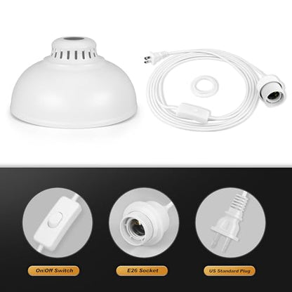Plug in Pendant Light, 15FT Hanging Lights with Plug in Cord, On/Off Switch - color: Big White