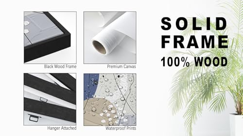 Large Framed Wall Art, Neutral Botanical Abstract Line Art, 16"x24"x3 - color: gray, size: 16"x24"x3 Framed