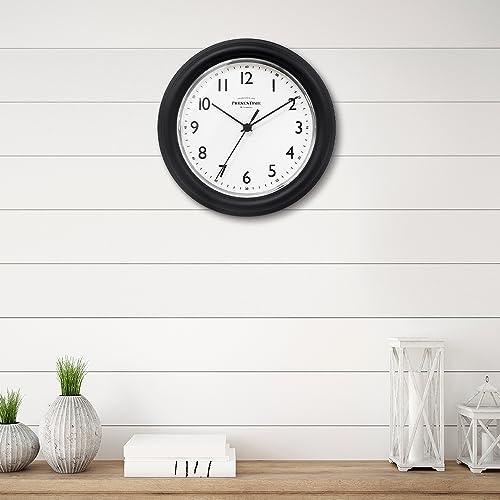 Presentime 8.5" Modern Farmhouse Essential Wall Clock - color: Black