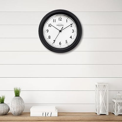Presentime 8.5" Modern Farmhouse Essential Wall Clock - color: Black