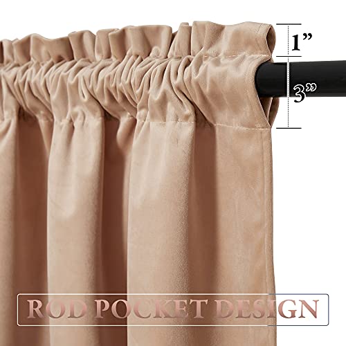 StangH Blush Beige Tassel Velvet Valances Curtains 52x18 Inch, 2 Panels - color: Blush Beige, size: 52"W x 18"L (Pack of 2)