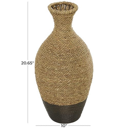 Deco 79 Seagrass Vase, Vase 10" x 10" x 21", Brown - size: 10" x 10" x 21"