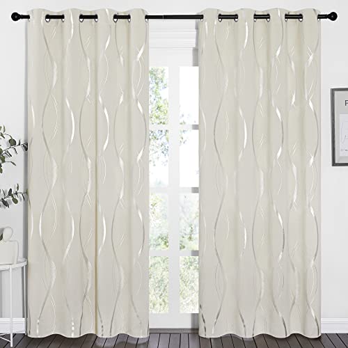 NICETOWN Beige Blackout Curtain Panels 84 inches Long 2 Panels - color: 1 - Beige, size: 52"W x 84"L (Pack of 2)