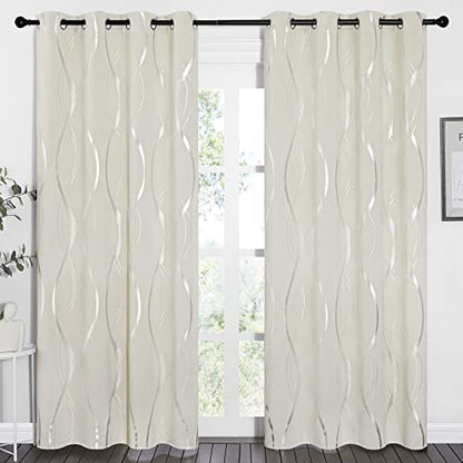 NICETOWN Beige Blackout Curtain Panels 84 inches Long 2 Panels - color: 1 - Beige, size: 52"W x 84"L (Pack of 2)