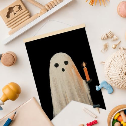 LARNDUMAMA Halloween Ghost Wall Art Canvas Banner Poster for Bathroom,12x16 - color: ghost1
