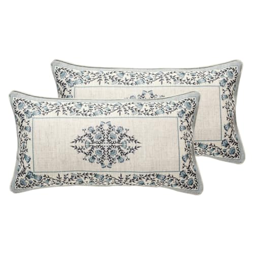 ISAENNE Designer Elegant Rectangle Throw Pillow Cover,Set of 2,20"x12" - color: Segerman a, size: 20" x 12" (Pack of 2)