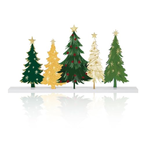 Smile Table Decor, Standing Centerpieces, 5Pcs Christmas Trees - style: Retro Trees