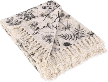 DII French Country Printed Woven Throw, 50x60, Botanical - color: Botanical