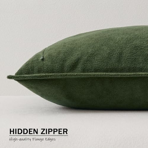 Kevin Textile Soft Waterproof 12x20 Lumbar Pillow Cover 1 Pack, Moss Green - color: Moss Green, size: 20" x 12" (Pack of 1)