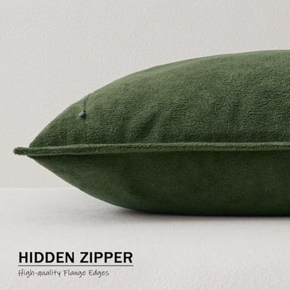 Kevin Textile Soft Waterproof 14x24 Lumbar Pillow Cover 1 Pack, Moss Green - color: Moss Green, size: 24" x 14" (Pack of 1)