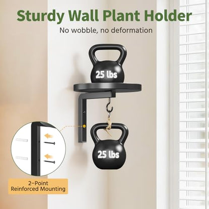 LASZOLA Plant Hanger Holder Window Shelf Wall Mounted Indoor, 2 Pcs Black - color: Black, size: 2