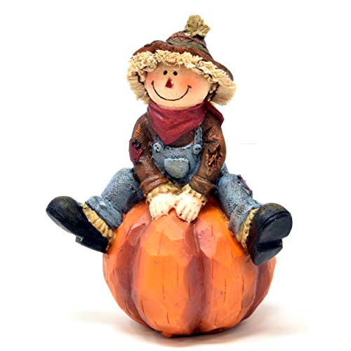 Thanksgiving Fall Scarecrows Table Decor Figurines with Pumpkins Set of 3