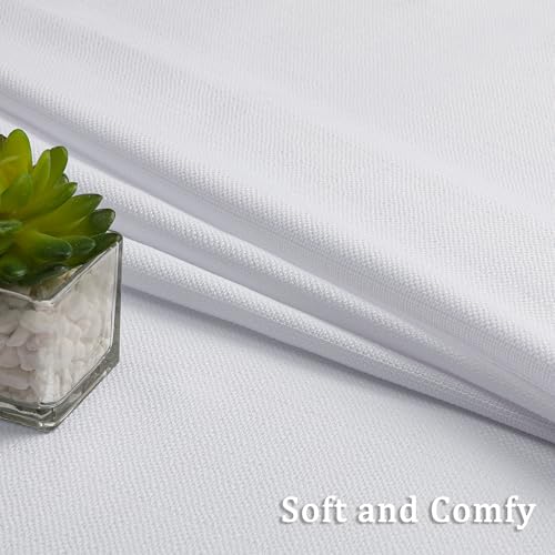 Lecloud White Curtains for Bedroom 54 Inch Length 2 Panels Set - color: White, size: 30"W x 54"L (Pack of 2)