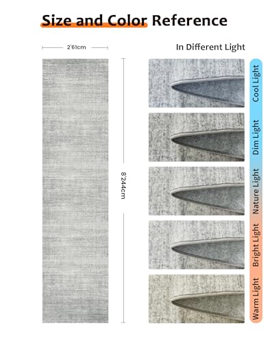 2x8 Runner Rug Non Slip, Washable Rug Runners for Hallways,Grey - color: Stripe-grey, size: 2' x 8' (Runner)