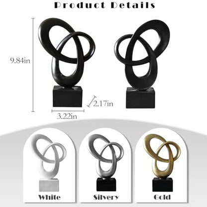 Dosker Abstract Sculpture Knot Decor Mobius Stripe Statue (Black) - color: Black