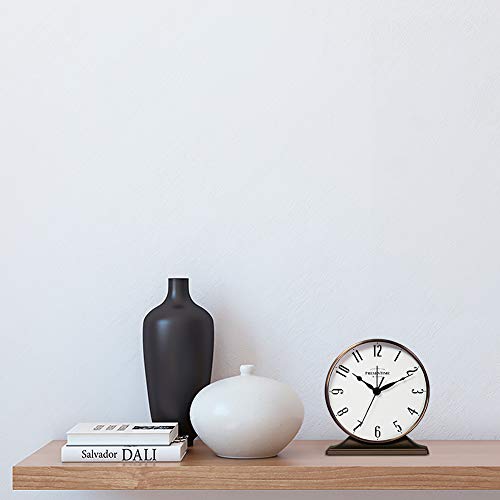 Presentime Lewis Mantel Alarm Clock - color: Bronze Finish, size: 5.5*5 inch