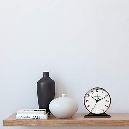 Presentime Lewis Mantel Alarm Clock - color: Bronze Finish, size: 5.5*5 inch