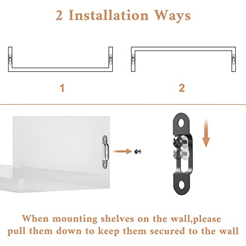 SRIWATANA White Floating Shelves, Set of 3 Solid Wood Wall Mounted Shelves - color: 1.white
