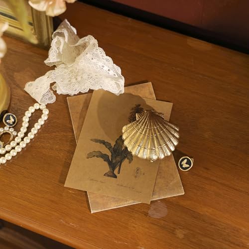 NIKKY HOME Gold Seashell Trinket Jewelry Box, Mini Ring Storage Organizer
