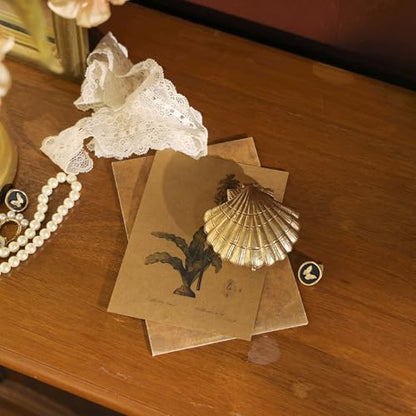 NIKKY HOME Gold Seashell Trinket Jewelry Box, Mini Ring Storage Organizer