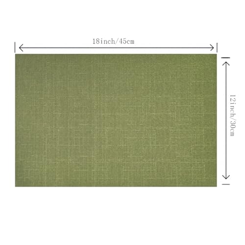 Placemats Set of 6 for Dining Table, Woven Cloth Washable placemats, Table Mats for Dining Table 12"x18"(Green) - color: Green Plain, size: 6 pcs