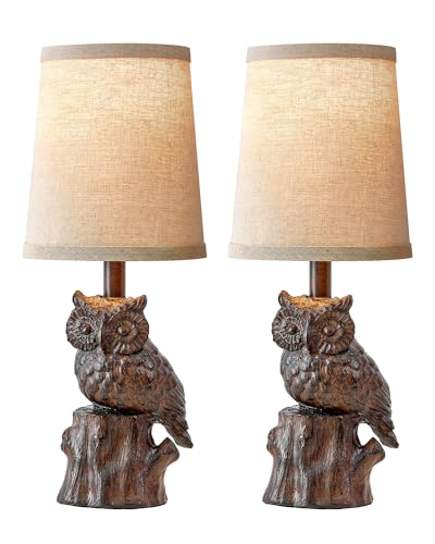 Small Table Lamp for Bedroom, 14.25" Farmhouse Resin Brown Nightstand Lamp - color: ‏‏‎ ‎‏‏‎ ‎Brown