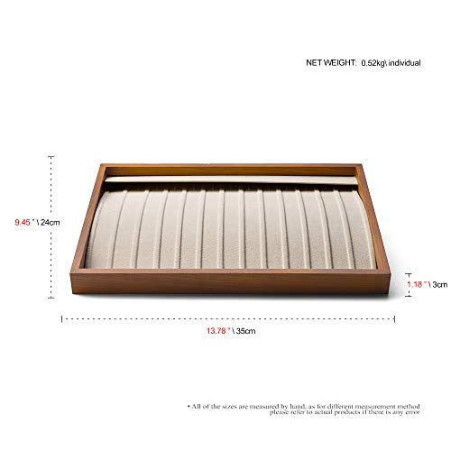 Oirlv Wood 13 Grids Necklace/Bracelet/Pendant Display Tray Jewelry Drawer Organizer Stackable Jewelry Trays (Creamy-white) - color: Creamy-white 13 grid necklace/pendant/bracelet tray