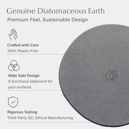 Dorai Home Stone Plant Pots Saucer Set 11.8" - Diatomite Water-Absorbing Trays for Indoor Plants, Ideal for Shelves & Floors | Pack of 2 Large