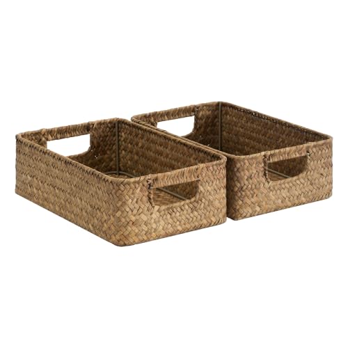 StorageWorks Wicker Baskets for Storage, Woven Baskets for Organizing - color: Natural (Seagrass), size: 2x 11¼"L x 7½"W x 3½"H