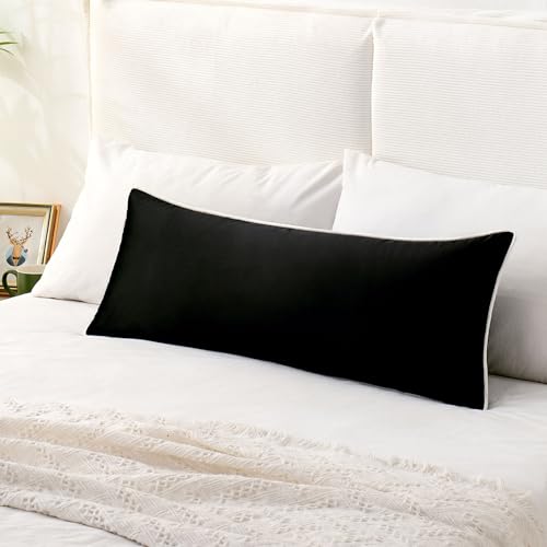 Pillow Covers Decorative Pillow Cover Super Soft Rectangle Throw Pillow Covers Velvet Pillow Case Covers 14X36 Black Cushion Covers for Couch Sofa Bedroom Living Room Outdoor 1 Pack - color: Black, size: 36" x 14" (Pack of 1)