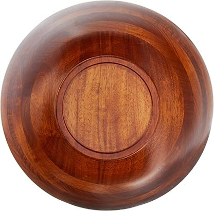 Lipper International Rubberwood Footed Bowl with Cherry Finish for Fruits, Salads, or Popcorn, Large, 13.75" Diameter x 5" Height, 216.41 Fl. Oz., Single Bowl - size: Large, style: Bowl