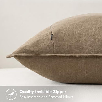 MIULEE Neutral Navy Boho Linen Pillow Covers 18x18 Inch Pack of 4 - color: Neutral Navy, size: 18" x 18" (Pack of 4)