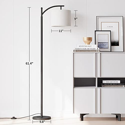 SUNMORY Arc Floor Lamp, Modern Floor Lamp with Remote Control and 9W Bulb - color: Black Remote Control