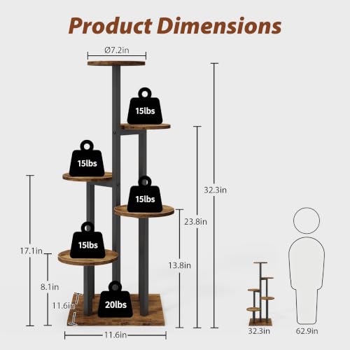 5 Tier Plant Stand Indoor, Corner Plant Rack for Multiple Plants