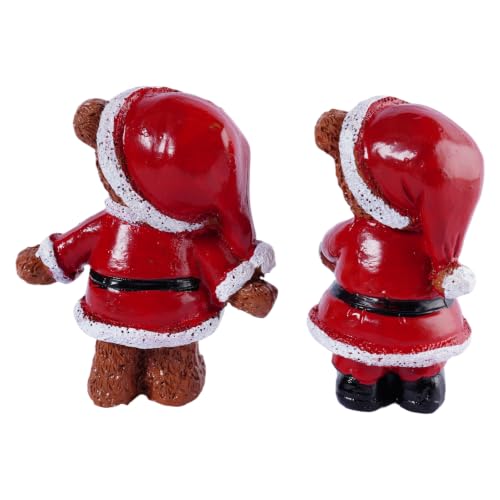 2-Piece Christmas Teddy Bear Figurines Christmas Decor Indoor