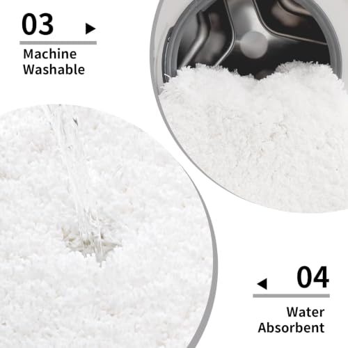 Disolla White Bathroom Rugs 17x24, Microfiber Non-Slip Plush Small Bath Mat - color: White, size: 1'5" x 2' (17''x24'' Mini Bathroom Rug)