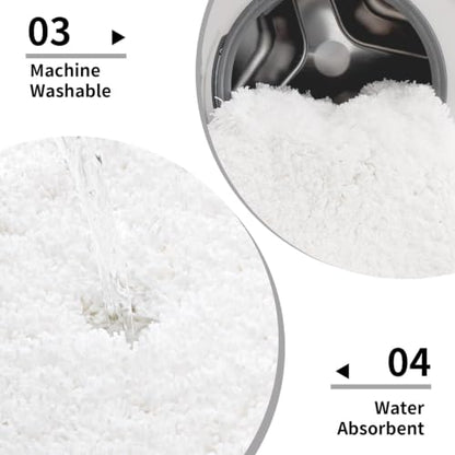 Disolla White Bathroom Rugs 17x24, Microfiber Non-Slip Plush Small Bath Mat - color: White, size: 1'5" x 2' (17''x24'' Mini Bathroom Rug)