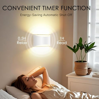 Battery Operated Wall Sconces Set of 2 Rechargeable Wireless White - color: White, size: 2 Pack