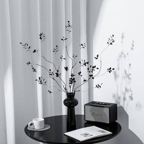 97.8cm(38.5인치) 인공 무화과나무 가지 블랙 잎 4개 - color: 블랙.